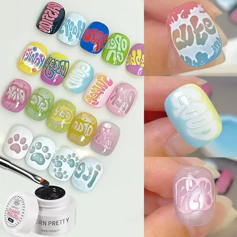Born Pretty Poking Nail Gel For 3D Nail Art Design Embossed Painting Gel Polish For DIY Manicure Textured Salon Nail Art