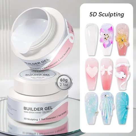 BORN PRETTY Solid Builder Gel For Nail Extension Non Stick Hand 5D Sculpting Soak Off LED UV Gel Clear Milky White Manicure