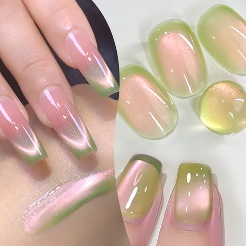 BORN PRETTY Cat Eye Nail Gel Polish Magnetic Aurora Dual Color Polarized Glass Bead Effect Resin Nail Art Polish For Women