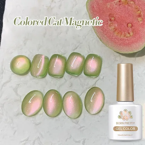 BORN PRETTY Cat Eye Nail Gel Polish Magnetic Aurora Dual Color Polarized Glass Bead Effect Resin Nail Art Polish For Women