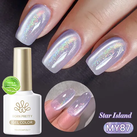 BORN PRETTY Rainbow Cat Eye Magnetic Nail Gel Polish Polarized Sparkling Translucent Gel For Professionals Women Nail Art Decoration