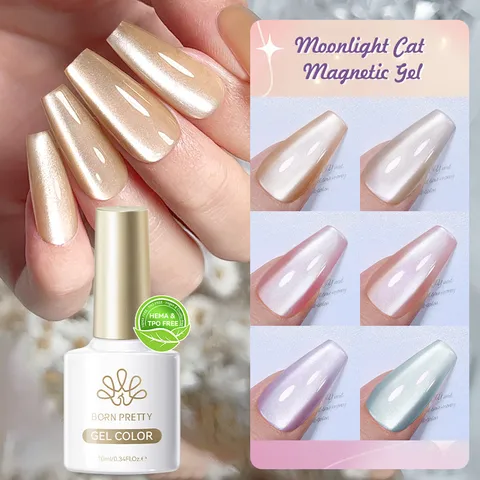 BORN PRETTY Moonlight Katzenauge Nagel Gelpolitur Super Glanz Spiegel Keramik Weiß Magnetisch Gel Für Nagelkunst Schönheit