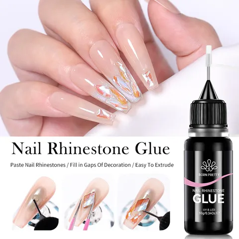 BORN PRETTY Colla per Strass per Unghie Senza Risciacquo Riempitivo per Fessure Nail Art Tubo ad Ago per Decorazione Manicure Professionale