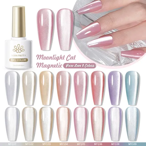 BORN PRETTY Moonlight Katzenauge Nagel Gelpolitur Super Glanz Spiegel Keramik Weiß Magnetisch Gel Für Nagelkunst Schönheit
