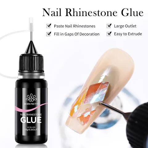 BORN PRETTY Colla per Strass per Unghie Senza Risciacquo Riempitivo per Fessure Nail Art Tubo ad Ago per Decorazione Manicure Professionale