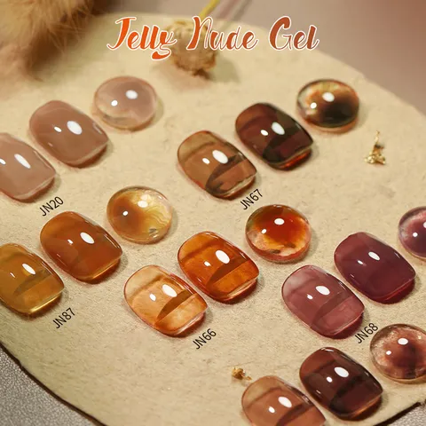 BORN PRETTY Jelly Nude Gel Nail Polish 10ml Semi-Transparent Soak Off UV LED Gel Varnish For Professional Manicure Women Nail Art