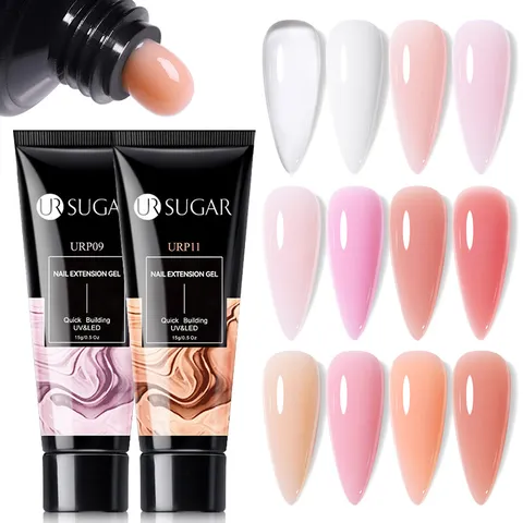 Nail Extension Gel Quick Building UV LED Soak Off Crystal Poly Gel For Manicure Nail Art Nude Pink Clear White Color