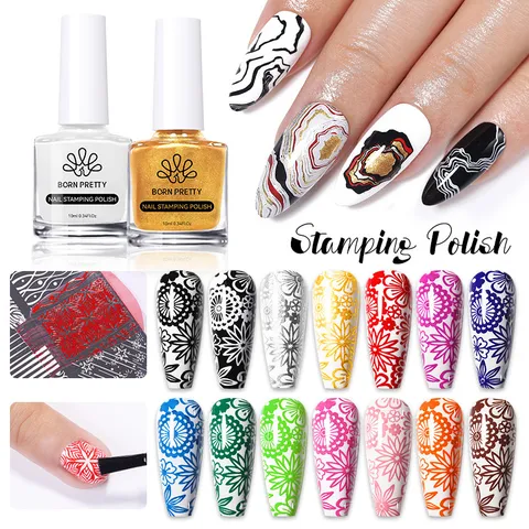 Vernis à Ongles Professionnel pour Plaques de Tamponnage Hautement Pigmenté Vernis d'Impression DIY pour Design Nail Art