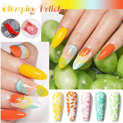 Vernis à Ongles Professionnel pour Plaques de Tamponnage Hautement Pigmenté Vernis d'Impression DIY pour Design Nail Art