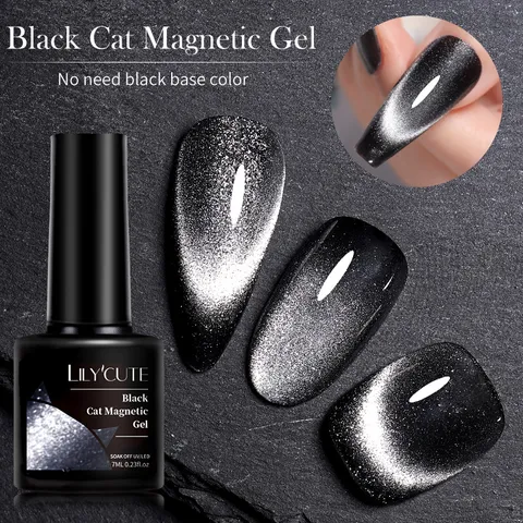 Zwart Kattenoog Gellak Magnetisch Spar Reflecterende Gel Dark Fairy Stijl Glitter Manicure Nagelkunst Synthetische Hars Soak Off UV LED Lak