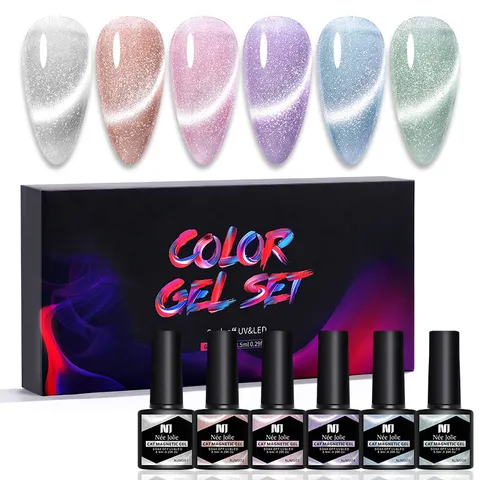 Nee Jolie Spar Kattenoog Nagelgel Aurora Ijs Transparant Glitter Magnetisch Soak Off UV LED Gellak Voor Nail Art Decoratie