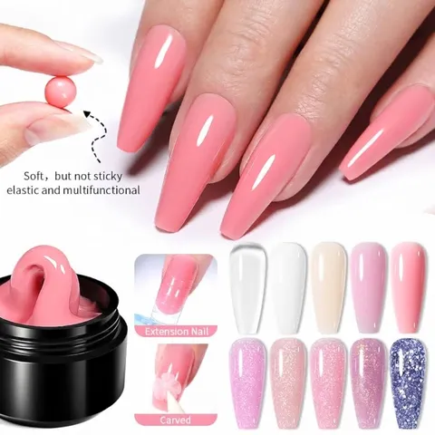 BORN PRETTY Gel Solido per Estensione Unghie Non Appiccicoso Aurora Jelly Smalto Gel Senza Cartina Gel per Modellazione Manuale per Design Manicure