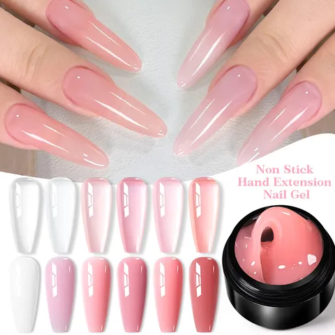 BORN PRETTY Gel Solido per Estensione Unghie Non Appiccicoso Aurora Jelly Smalto Gel Senza Cartina Gel per Modellazione Manuale per Design Manicure