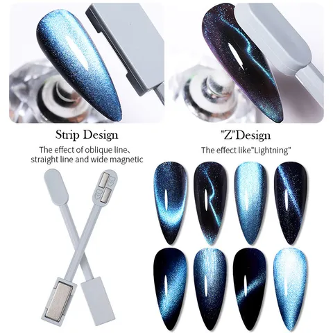 Double-Ended Cat Eye Nail Magnet Stick For Gel Polish Professional Manicure Tool Multifunctional Lightning Spar Nail Art Magnet