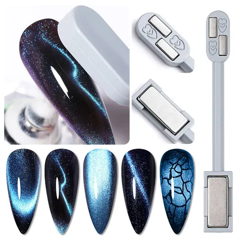 Double-Ended Cat Eye Nail Magnet Stick For Gel Polish Professional Manicure Tool Multifunctional Lightning Spar Nail Art Magnet