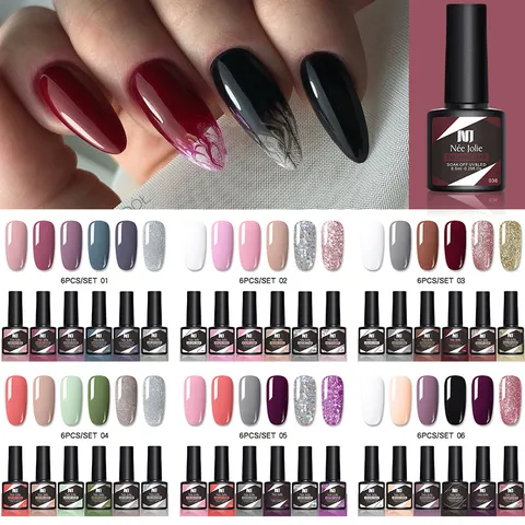 Nee Jolie Vernis Gel Ongles Soak Off UV LED Couleur Paillettes Base Top Coat Manucure Salon Art Beauté Accessoire Pour Femmes