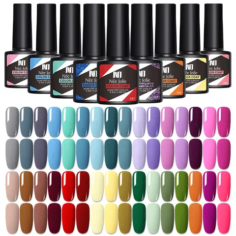 Nee Jolie Vernis à Ongles en Gel Trempage UV LED Effet Mat Couche de Couleur Base Top Coat Top Coat Mat Manucure Professionnelle