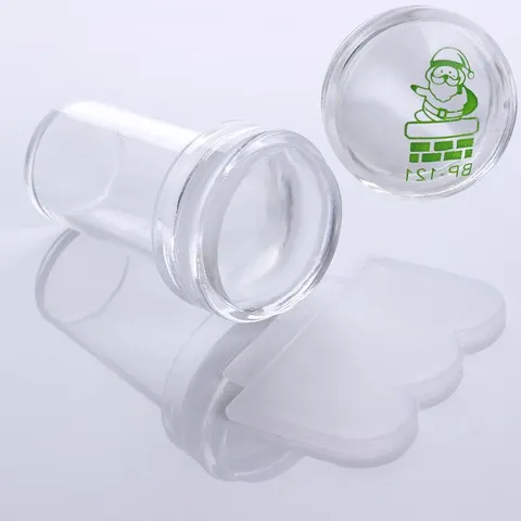 Clear Silicone Nail Art Stamper With Scraper Set Jelly Nail Stamper For French Tip Nails DIY Manicure Transfer Printing Tool