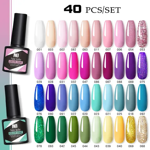 Née Jolie Kit de Vernis à Ongles Semi-Permanent Multiples Couleurs UV LED Soak Off Gel pour Salon Manucure à Domicile Haute Pigmentation
