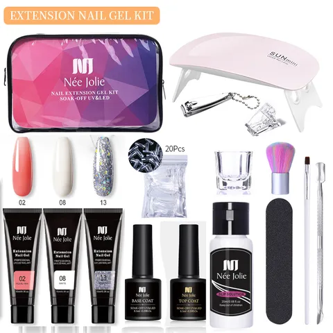 Gel d'Extension d'Ongles Née Jolie Lampe UV LED Professionnelle Base Top Coat Slip Solution Outils d'Art de Manucure Pour Salon de Beauté DIY à Domicile