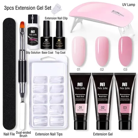 Née Jolie Kit de Gel Polygel Ongles Lampe SUNmini UV LED Pour Extension d'Ongles Outils Manucure DIY Professionnels Collection Résine Femme