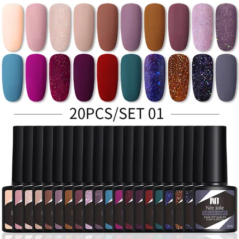 Nee Jolie Ensemble de Vernis à Ongles Gel UV LED Professionnel pour Femmes Manucure DIY Résine Soak Off Nail Art Salon