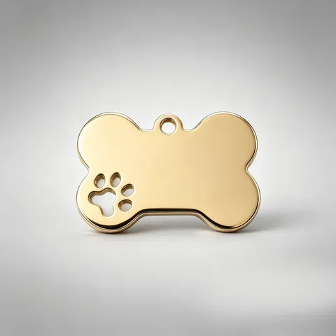 Stainless Steel Bone Shape Pet ID Tag For Dogs And Cats Paw Print Hollow Anti-lost Nameplate Necklace Pendant Metal Plate