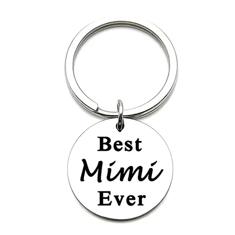 Inspirerende Roestvrijstalen Sleutelhanger Best Mom Dad Grandpa Papa Mimi Ever Lasergegraveerde Ronde Hanger Cadeau