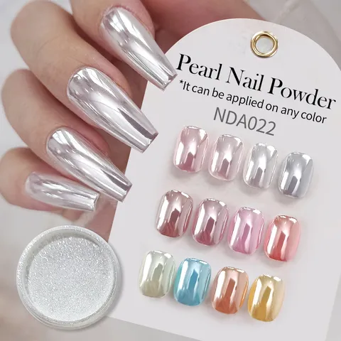 Aurora Nail Powder Moonlight Mirror Effect Nail Art Glitter High Gloss Pearl Pigment Manicure Decoration Iridescent Powder