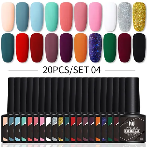 Nee Jolie Ensemble de Vernis à Ongles Gel UV LED Professionnel pour Femmes Manucure DIY Résine Soak Off Nail Art Salon