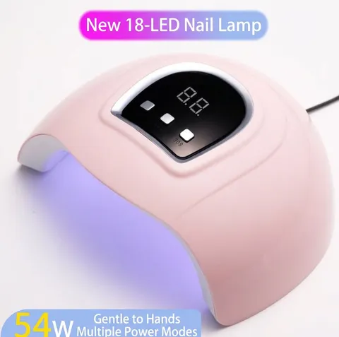 Professional UV LED Nail Lamp Portable Nail Dryer For Gel Polish With Multiple Timers Auto Sensor LCD Display Manicure Tools Pink Color