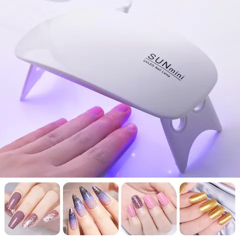 Mini Lámpara de Uñas UV LED Portátil Forma de Ratón Plegable Luz de Curado USB Herramientas de Manicura para Esmalte de Gel