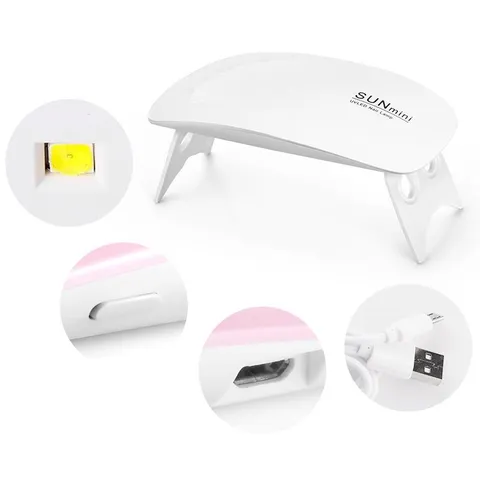 Mini Lámpara de Uñas UV LED Portátil Forma de Ratón Plegable Luz de Curado USB Herramientas de Manicura para Esmalte de Gel