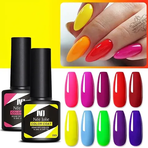 Vernis à Ongles Gel Nee Jolie Professionnel Soak Off UV LED Gel Vernis pour Nail Art Manucure Couleur Unie Paillettes Gel