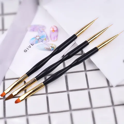 Dual Ended UV Gel Nail Brush Stainless Steel Spatula Poly Extension Gel Picker Tool Professional Manicure Nail Art Tool