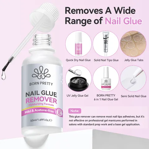 Born Pretty Nagel Lijmverwijderaar Milde Acetonvrije Formule Snel Doordringende Lijmoplosser Voor Kunstnagels Manicure Verwijderingsgereedschap Set
