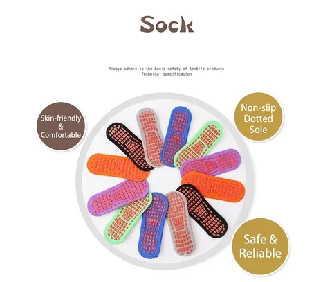 Rutschfeste Baumwoll-Trampolinsocken Für Kinder Erwachsene Anti-Rutsch-Sportsocken Für Yoga Fitness Pilates Home Grip Socken