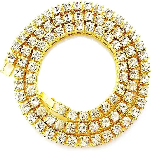 Hip Hop Cuban Chain Necklace Luxury Rhinestone Inlaid Alloy Neck Jewelry For Men Women Rap Streetwear Fashion Chain Necklace