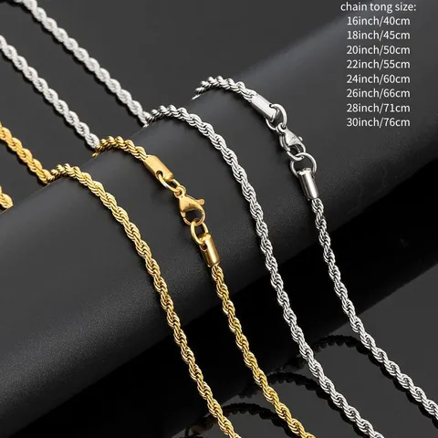 Minimalist Alloy Curb Chain Necklace For Women Gold Silver Plated Twist Clavicle Chain Versatile Fashion Link Chain Jewelry Gift