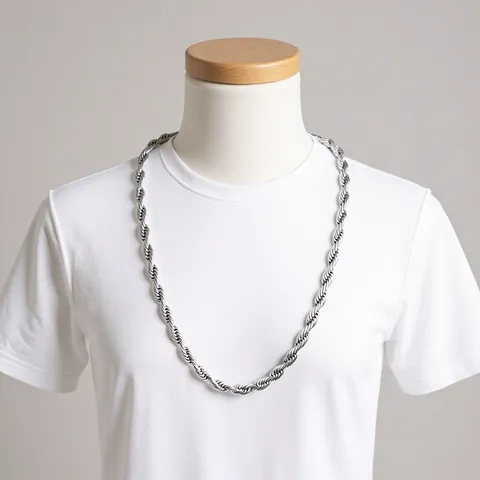 Collana a Catena a Corda in Lega di Zinco Unisex Gioielli da Collo con Maglie a Torsione Catena Galvanizzata in Stile Freddo Per Uomo Donna
