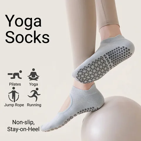 Women Anti-Slip Yoga Socks Breathable Pilates Floor Socks Cotton Grip Socks For Home Fitness Workout Sports