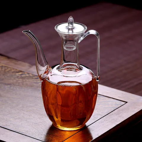 Ancient Song Dynasty Style Glass Teapot Heat Resistant High Borosilicate Glass Pot For Tea Wine Warming Electric Ceramic Stove Safe Guifei Pot