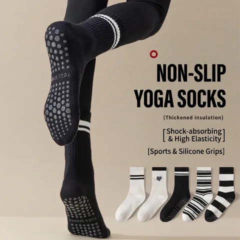 Vrouwen Professionele Antislip Yoga Sokken Mid-kuit Pilates Grippy Sport Sokken Voor Fitness Hardlopen Indoor Training