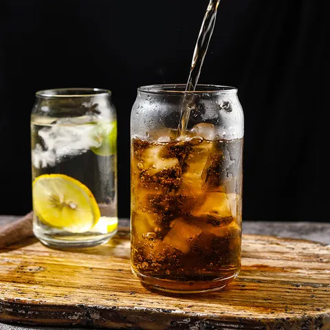 Dosenförmiges Borosilikatglasbecher Transparent Saft Kaffeetasse Handgefertigt Hitzebeständig Getränk Trinkgläser Für Zuhause Büro