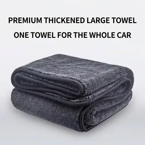 Microvezel Autowashanddoek Hoog Absorberend Getwiste Lus Reinigingsdoek Pluisvrij Verdikte Dubbelzijdige Droogdoek Voor Auto
