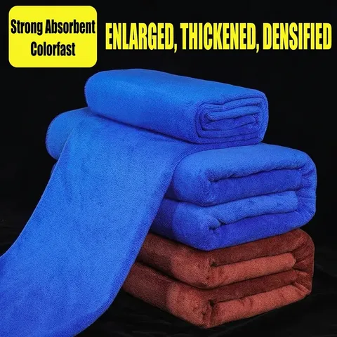 Thickened Microfiber Car Wash Towel Super Absorbent Cleaning Cloth For Auto Detailing Drying Rag Hemmed Edges Soft Multi-Functional Towel For Glass Interior