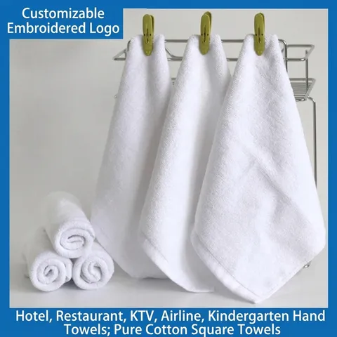 Wit Puur Katoen Vierkante Handdoek Zeer Absorberend Sneldrogend Waslapje Voor Hotel Badkamer Zachte Gezichtshanddoek