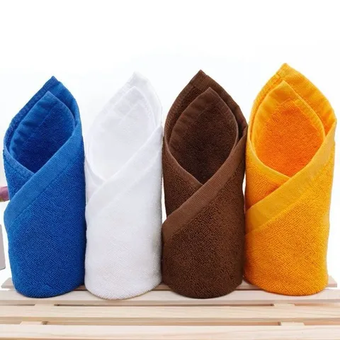Pure Cotton Absorbent Square Towel For Kitchen Hotel Bathroom Soft Terry Washcloth Solid Color Small Hand Towel
