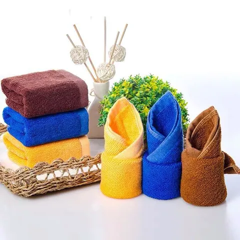 Pure Cotton Absorbent Square Towel For Kitchen Hotel Bathroom Soft Terry Washcloth Solid Color Small Hand Towel