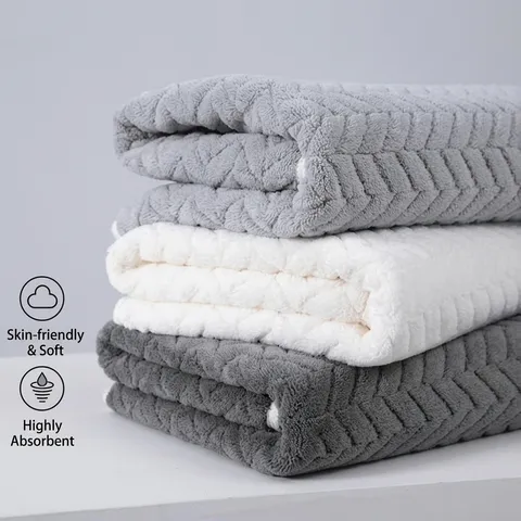 Wheat Ear Pattern Bath Towel Soft Absorbent Quick Dry Coral Fleece Home Towel For Bathroom Adults Men Women